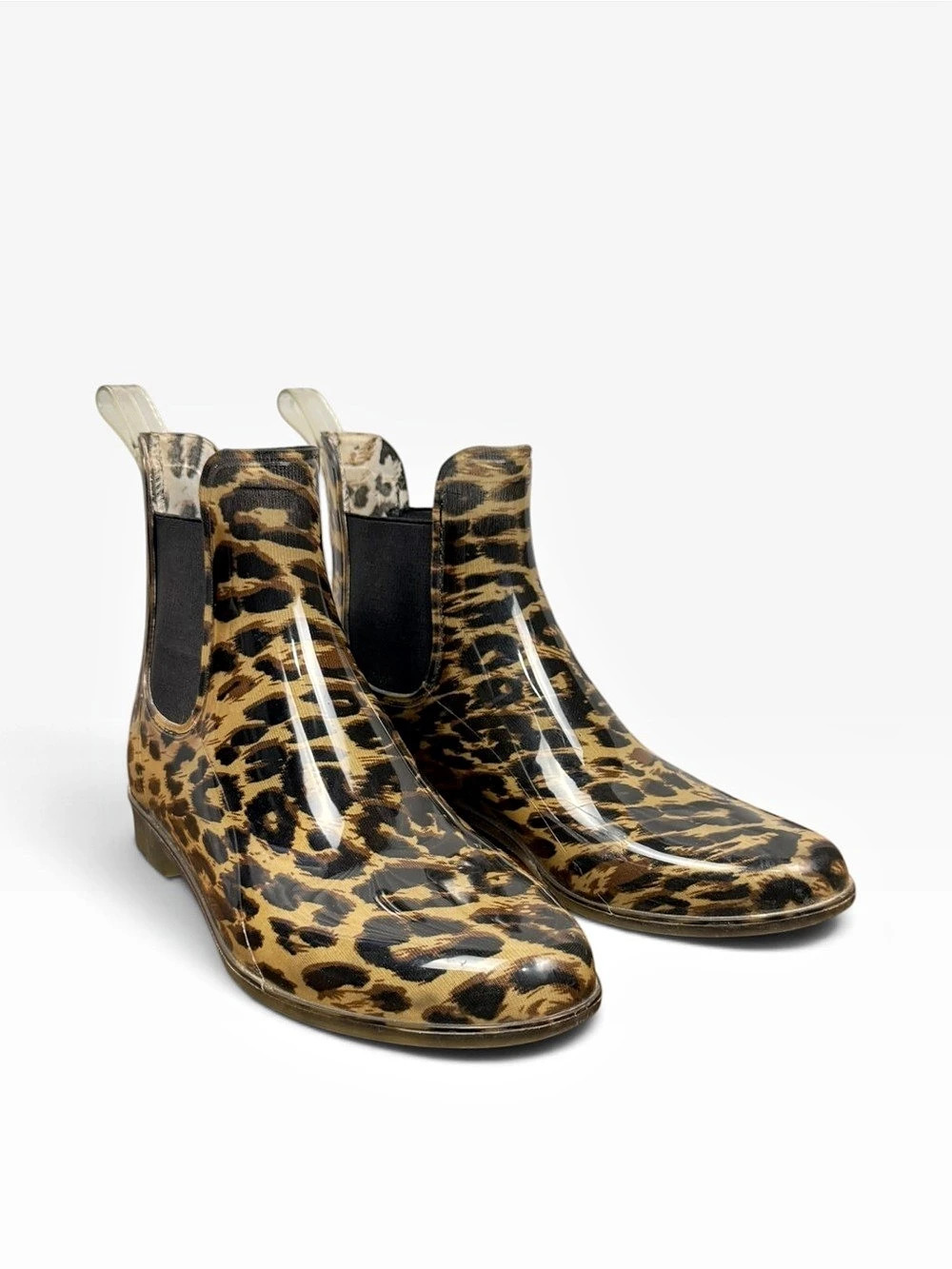 J. Crew Women's Chelsea Leopard Print Rain Boots US 11